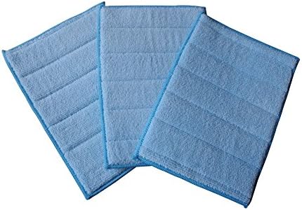 Double Side Microfibre Kitchen Cleaning Cloths Wipes Sweeping for Range Hood, Countertop, Kitchen Wall, Stove Top, Sinks, Pack of 3, Color Light Blue