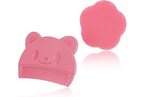 JAWUZ 2 Spazzole Morbide per Rimozione della Crosta di Latte, Setole in Silicone Sicure per Neonati, con Pettine per Capelli e Spazzola per Massaggio alla Testa