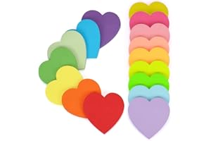 KUIZHEN Farbige Haftnotizen, 16 Farben 800 Blatt Herzförmig Selbstklebende Haftnotizzettel, Sticky Notes für Büro Schule Zuhause Memo Notizblöck 70 x 70 mm