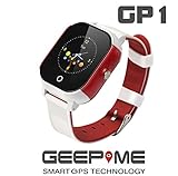 GeepMe GP1 Smartwatch (weiß-rot) - kindgerechte GPS Kinderuhr, wasserdicht(IP67),Tracking, Geofence, SOS Notruf, Telefon, dt. kostenlose APP/ dt. Service, Sicherheit für Ihre Kinder, (OHNE Abhörfunktion)