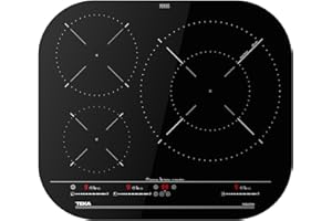 TEKA Placa de Inducción 60 cm, 3 Zonas, Touch Control Multislider, Power Plus, Zona Paellera XL, Stop & Go, Acabado Cristal Redondeado, Vidrio Cerámico, IKC 63320 MSP