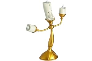 cutecool Vela de Reloj Portavelas de La Bella y La Bestia, portavelas Lumiere, luz LED for Mesa de Boda, Fiesta de Navidad, decoración del hogar…