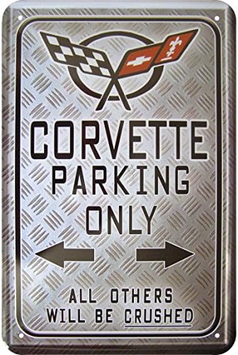 "Corvette Parking Only" Decorative Tin Sign Tin Sign
