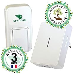 EcoDring Sonnette sans Pile sans Fil personalisable - Rendez-Vous RXTX - Garantie 3 Ans - jusqu'à 140m