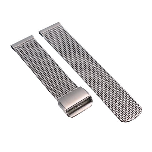 20/21/22mm Herren Damen Silber Stahl Edelstahl Quarz Wrist Uhren-Armband Uhrenarmbänder Uhrband Watch Band Watch Strap Uhr Unisex mit Sicherheitsfaltschließe Edelstahlschliesse