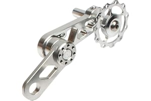 Bicycle Chain Tensioner, TOTMOX Aluminum Alloy Outdoor Single Speed Bike Chain Tensioner, Black/Red/Silver Lightweight Bicycle Replacement Accessories