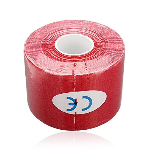 Sonline 1 Musculos Rollo Deportes Kinesiologia Cuidado de fitness atletico Salud cinta 5M * 5CM - Rojo