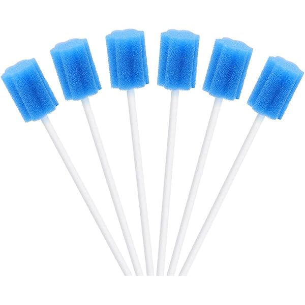 Écouvillons Buccaux Jetables 80 Pièces - Bâtonnets Mousse Pour Hygiène Dentaire Bleu