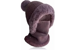 TAGVO Set Di Cappelli e Scaldacollo In Maglia Calda Invernale, Donna Passamontagna Maglia, Cappuccio in Pile Maschere Scaldacollo, Cappello Lavorato Flessibile Fodera In Morbido Pile Spesso