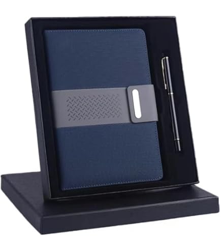 A5 Lined Leather Journal Set: Hardcover Notebook With Pen & Gift Box - 100 Pages Of 80gsm Thick Ruled Paper For All Your Writing Needs - Ideal For Men, Women, School, Travel