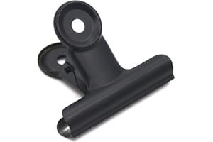 Coideal Pince Bulldog Charnière Grosse - 63mm 12 Pièces Pince à Dessin en Métal Grand, Pinces Papier a Accrocher pour Bureau Fichier Domicile Photo (Noir)