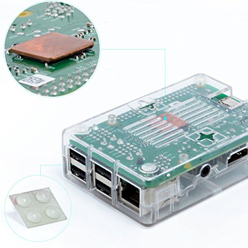 Aukru   Transparente Caja Para Raspberry Pi 3 Model B y Pi 2 Model B  B   B Plus  con 3x disipador de calor
