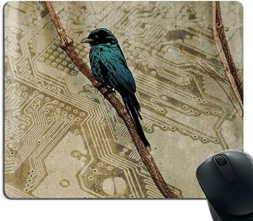 Mouse pad gaming mouse mat gel rubber for PC, computer and laptop, Smooth Surface and Non-Slip Rubber Base, Compatible with Laser and Optical Mice - Bird on the branch