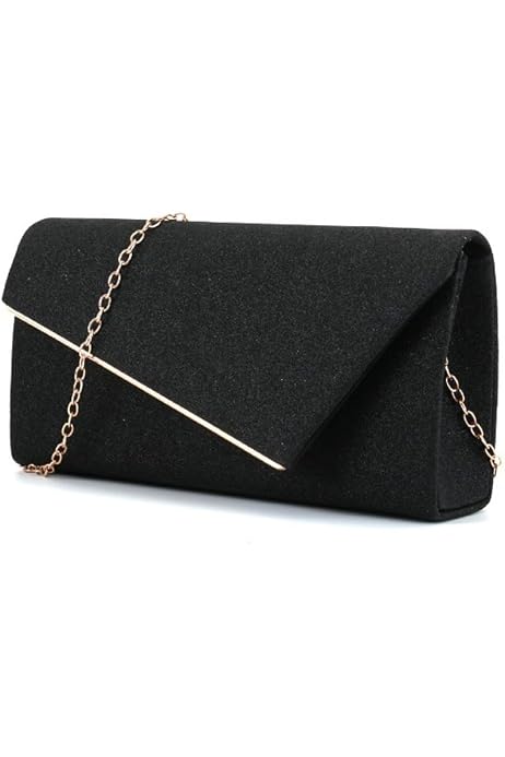 Pochette Soirée Femme Paillettes Argentée - Sac Main Avec Chaîne - Pour Mariage, Fête, Cérémonie