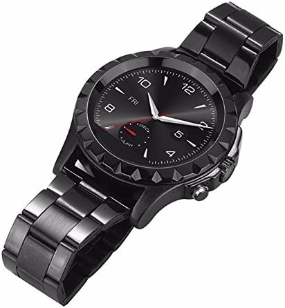 LENCISE Bluetooth Smart Watch Luxury Round Style with Camera Heart Rate Monitor Wristwatch Stainless Steel Leather Smartwatch for Android IOS