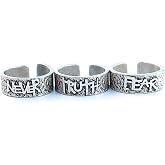 Trend Collection G&uuml;m&uuml;ş Kaplama Never Fear Truth Model Ayarlanabilir Erkek 3'l&uuml; Y&uuml;z&uuml;k Set