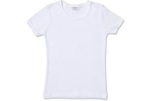 Ellepi 6 Canotte o Magliette Intime Bambina Ragazza in Puro Cotone Anallergico con Cuciture Comfort Colore Bianco.