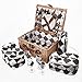 Produktbild Savisto Luxus 4 Personen Picknickkorb mit komplettem Picknick-Set inkl. Teller, Besteck, Weingläsern, Kühltaschen und Weinkühler