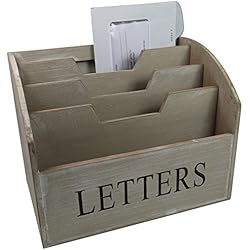 khevga Corbeille à courrier en bois Style maison de campagne