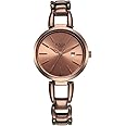 Titan Raga Viva Quartz Analog with Date Rose Gold Dial Brown Metal Strap Watch for Women-NS2642QM01/NT2642QM01