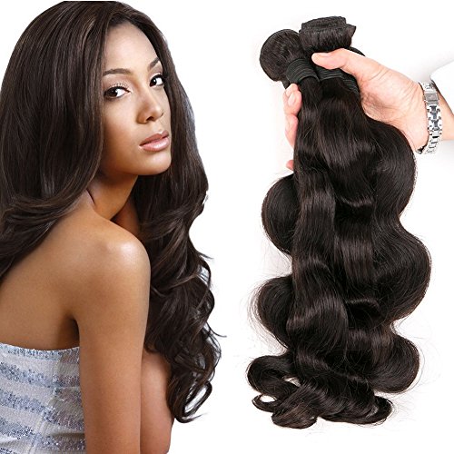 DAIMER 3 Bundles Brazilian Body Wave Full Sew in 16 18 20 Inch Gade 7a Hair Sale Amazon Virgin Hair Bundle Deals UK