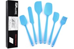 GENERIC 6 silikonowych szpatułek do ciasta, zestaw przyborów kuchennych, do pieczenia, silikonowych szpatułek, do mieszania, odporne na wysokie temperatury, silikonowe kostki kuchenne (niebieskie)
