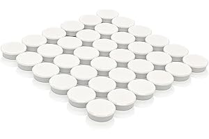 PYJLBX Aimant Frigo, 40PCS Aimant Puissant Aimants Tableau Magnétique Magnet Frigo Petit Aimant Tableau Blanc, Mini Aimant Frigo Decoratif Aimant Rond, pour Tableau Magnetique, Calendrier (Blanche)