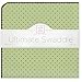 SwaddleDesigns Ultimate Swaddle Blanket, Premium Cotton Flannel, Brown Polka Dots, Lime
