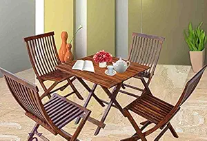 Home furniture Wooden Patio Dining Set Foldable 4 Chair and Square Table for Indoor Outdoor Garden Terrace Patio Balcony Furniture