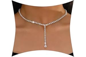 Wendalern Boho Cristallo Collana Girocollo Argento Strass Collana Pendente Cristallo Y Lariat Collane Cz Tennis Catena Collana Gioielli Per Donne E Ragazze
