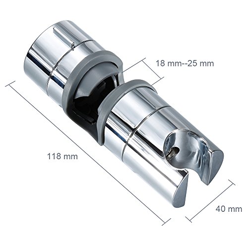 Rovtop Handbrause Halterung Slide Bar 18-25 mm Außen Durchmesser verstellbar ABS Brausehalter Verchromt für Badezimmer - 3