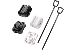 AEIXYA 2 Piezas Lanzador para Beyblade X, Lanzador con Dentada De Alta Velocidad para X Spinning Tops, Ideal para Batallas Y Competencias(Negro/Blanco,A)