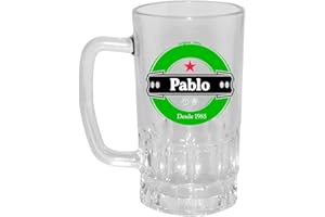 Kembilove Jarra de Cerveza Personalizada – Jarra de Cerveza con Nombre Grabado – Regalos Originales para Cumpleaños – Regalos Hombre – Regalos para Hombre (Verde)