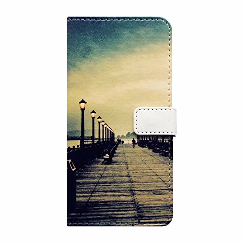 MUTOUREN iPhone 6 Plus/6S Plus Brieftasche Flip Case Cover – PU Leder Bookstyle Klapphülle Wallet Case für iPhone 6 Plus/6S Plus (5.5 Zoll) Portemonnaie Hülle Schutz Ultra Dünn Handy Tasche Geldboerse Schutzhülle – Lampen-Brücke und Straße + Metall Stylus Pen - 3