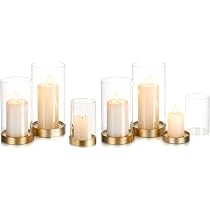 Set di 6 candelabri dorati, portacandele decorativi, in ferro, per