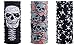 Produktbild [3er Set] Multifunktionstuch Totenkopf | Skull Maske - Schwarz Rot Grau | Sturmmaske | Paintballmaske | Bandana | Schlauchtuch | Bikertuch