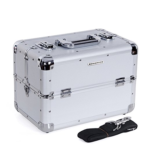 Preisvergleich Produktbild Songmics® silber Kosmetikkoffer Schminkkoffer Multikoffer mit griff und schultergurt Beauty case JBC226S