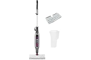 Shark Automatic Klik n' Flip Steam Mop for Hard Floors with Intelligent Steam Control, Steam Blaster, 2 Machine Washable Cleaning Pads & Fill Flask, 350ml, 6m Cord, Grey/Bordeaux S6003UK
