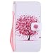 Produktbild OnePlus 5 / 1+5 (5.5 Zoll) Hülle, Hozor Bunte Gemalt Muster Handyhülle Flipcase PU Lederhülle Wallet Cover mit Brieftasche Karte Slots Ständer Schutzhülle Handy Etui Ledertasche - Roter Baum