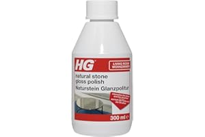 HG Natural Stone Gloss Polish, Natural Stone Cleaner for Tabletops & Furniture, Marble & Granite Cleaner, Kitchen Quartz Worktop Cleaner & Stain Remover, High Gloss - 300ml