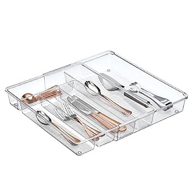 iDesign InterDesign Linus Organiseur Couverts Expansible, Transparent