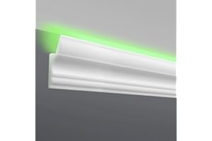 OWDFF LED Stuckleisten Indirekte Beleuchtung Decke LED Profil 2Meter LED Eckprofil Selbstklebend Einfache Installation für Dekoration Ecke Spot Innen LED-Streifen (2Meter)