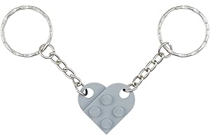 LEVIOC’S Llavero de Ladrillo Pack 2 Llaveros de Corazón Bricks de Construcción, Enamorados Elige entre 8 Colores diferentes