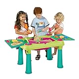sandspieltisch selber bauen ideal zum malen und basteln Kindertisch mit 2 Hockern Spieltisch Kreativtisch Maltisch auch für Sand und Wasser Basteltisch