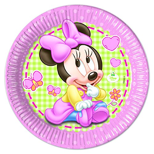 48-tlg. Partyset Minnie Baby 1. Geburtstag rosa – für 8 Personen – Partygeschirr und Zubehör - 2