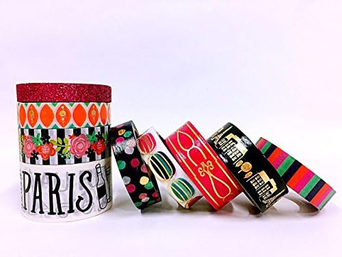 Washi Tape Set - 9 Rolls Decorative Washi Masking Paper Tape, Washi Tape Crafts, Washi Tape Dispenser, Great Crafts for DIY, Scrapbooking, Daily Planners, Gift Box, School Project, Photo Album Decorations Versatile Tapes, by Atoz Create