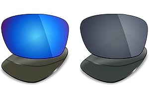 Mryok Polarized Replacement Lenses for Oakley Hijinx Sunglasses, 2 Pairs, Ice Blue & Black IR, One Size