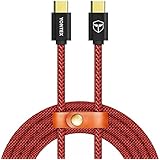 2M USB C to USB C Cable, USB 2.0 Type-C Cable Nylon Braided for MacBook Pro, Google Pixel, OnePlus 3, LG G6, Samsung Galaxy S8, S8 Plus, Nintendo Switch and More by YONTEX (Red)