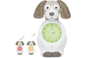 ZAZU Horloge Davy Le Chien – Horloge et veilleuse pour Enfants | Réveil Lumineux | Aide à Apprendre à Votre Enfant Quand il se réveille avec des indicateurs visuels | Luminosité réglable | Arrêt