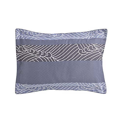 Essix Zahara Taie d'oreiller Satin de coton Bleu 70 x 50 cm